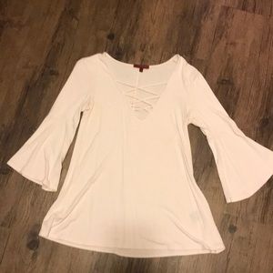 Light pink belle sleeve top